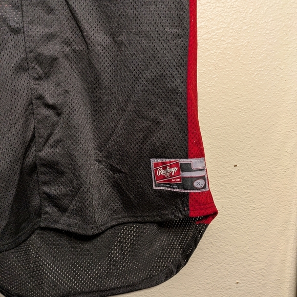 Rawlings Black and Red Baseball Jersey Lugnuts Size Xl - Picture 3 of 14
